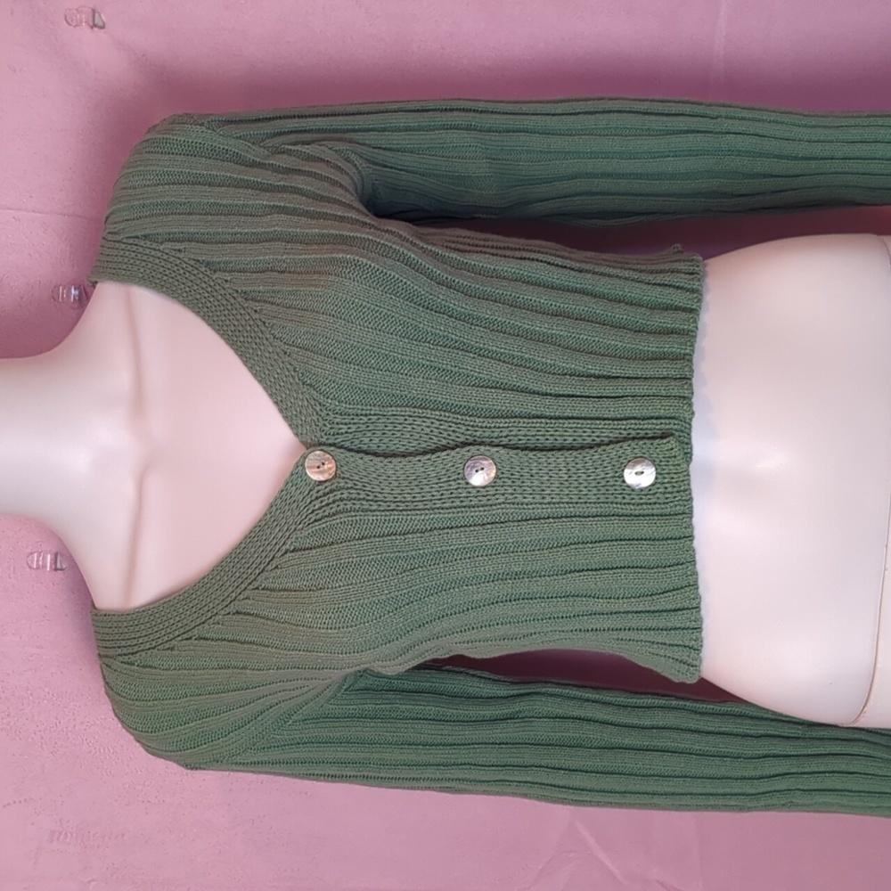Nasty Gal Do What Knit Takes Chunky Cardigan in Duck Egg Green size 2